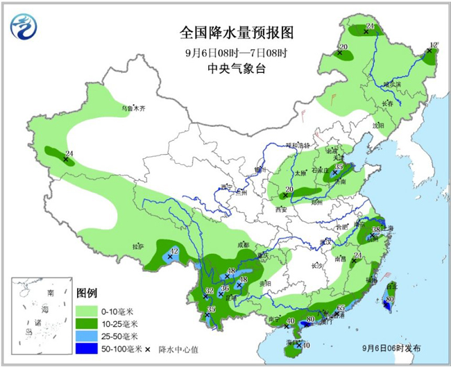 09-6 广东云南湖南西藏等地局地有暴雨 注意防范短时强降水等强对流天气